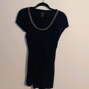 FYLO Navy Tunic Top